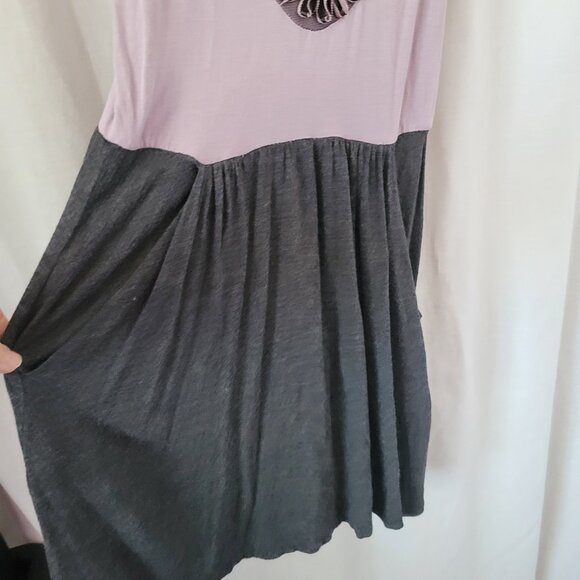 Ginger G Dress Sleeveless Medium raised floral purple black Rayon Summer Y2K - Picture 7 of 12